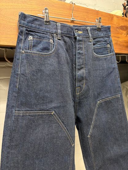 Rick Owens Japanese 16oz ‘Double Knee Geth Cut’ Indigo Denim