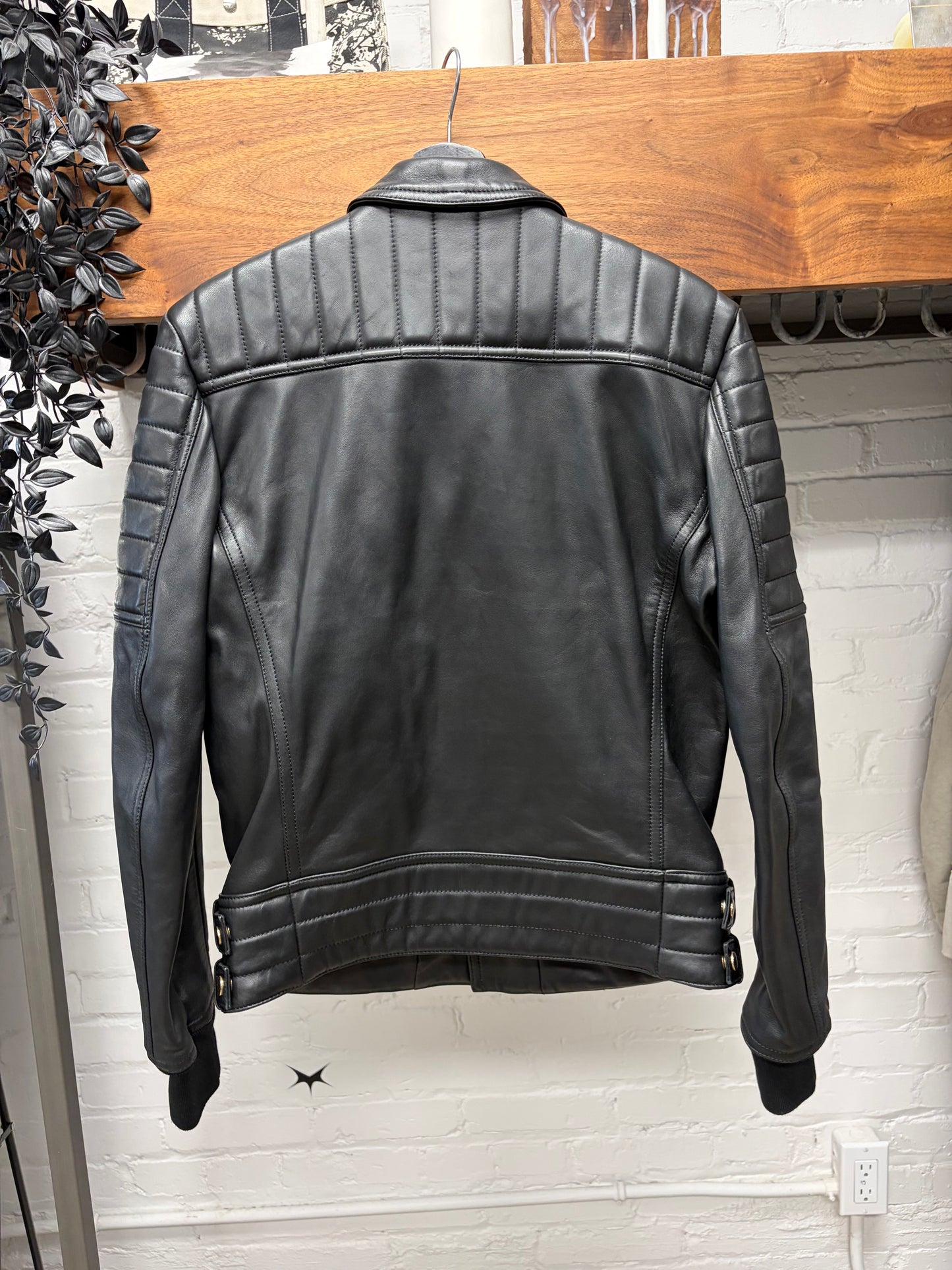 Balmain by Olivier Rousteig ‘Corset Lace’ Leather Biker Jacket