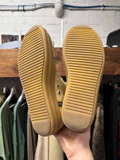 Rick Owens Mustard/Gum Sole ‘Ramones’ Low Top Sneakers