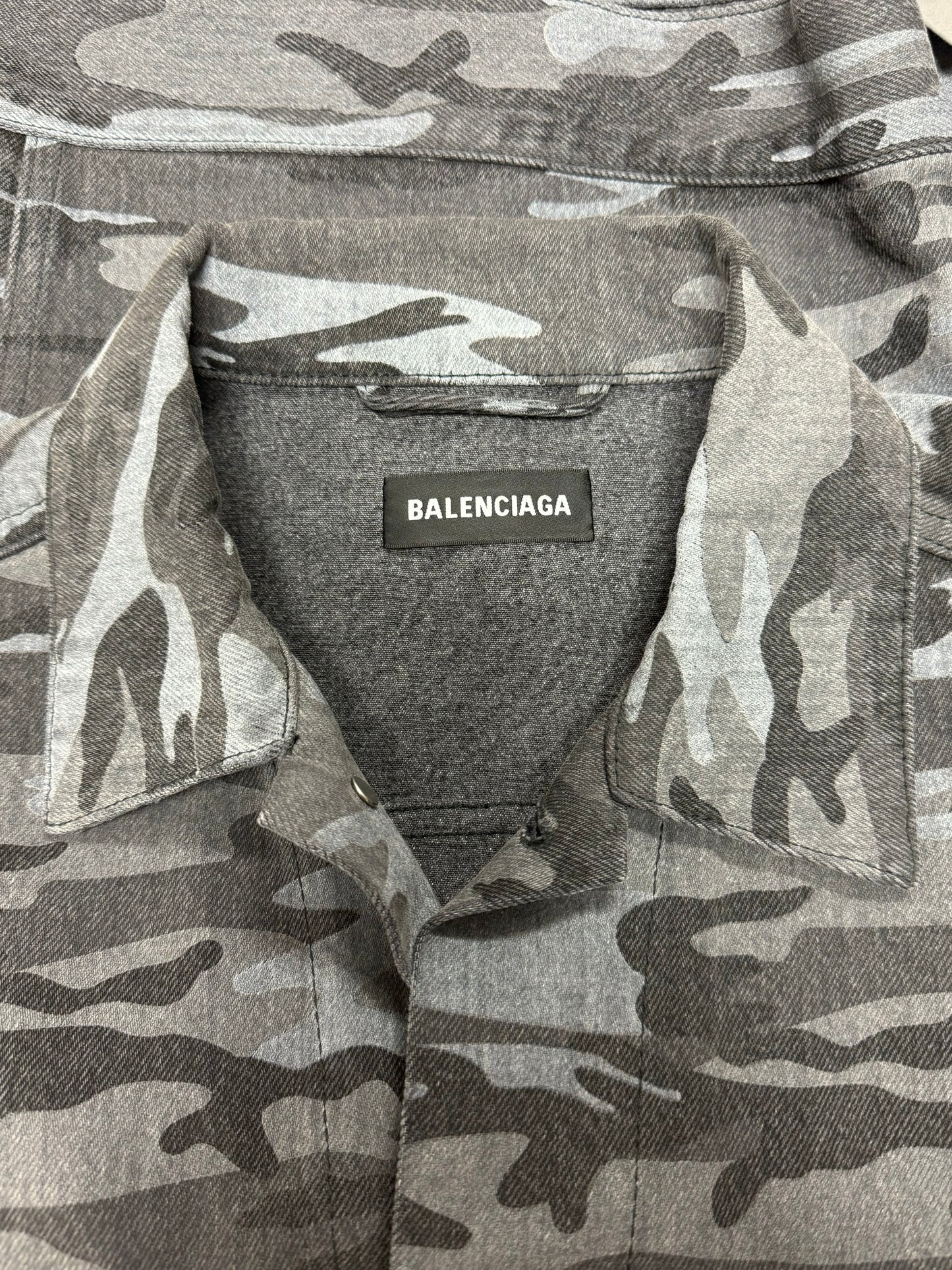 2020 Balenciaga Japan Exclusive ‘Russian Police Camo’ Denim Trucker Jacket