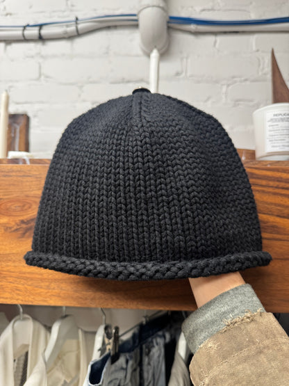 Chrome Hearts Cashmere Leather ‘Single Cross Patch’ Black Knit Beanie