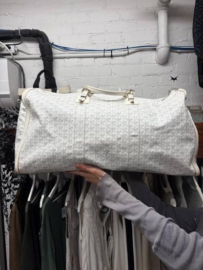 Goyard White Leather ‘Goyardine’ 62 Extra Large Duffle Bag