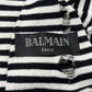 Balmain ‘Thrash Distressed’ Black/White Striped ‘Raw Hem’ Long Sleeve