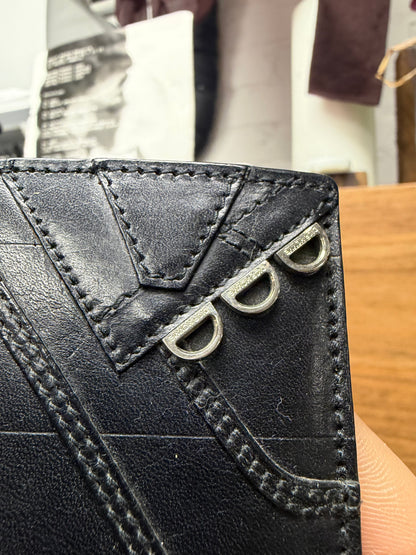 SS2004 Dior Homme by Hedi Slimane ‘Strip’ D-Metal Accented Black Leather Bifold Wallet