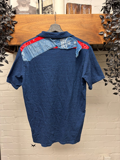 Kapital Reconstructed Denim/Paisley Patched Polo