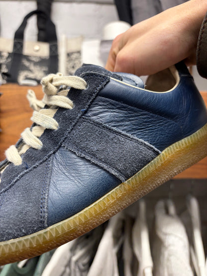 Maison Margiela ‘G.A.T.’ Blue Leather/Gum Sole Low Top Sneakers
