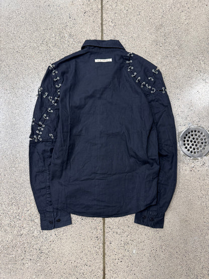 SS2003 Jean Paul Gaultier ‘Piercing’ Black Long Sleeve Collared Shirt