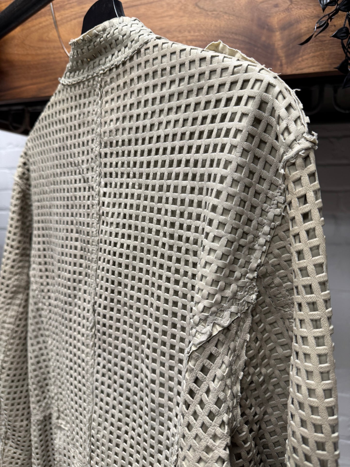 AW2009 Dolce & Gabbana Perforated Leather Grey ‘Laser Cut’ Jacket