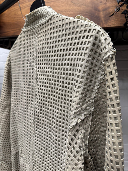AW2009 Dolce & Gabbana Perforated Leather Grey ‘Laser Cut’ Jacket