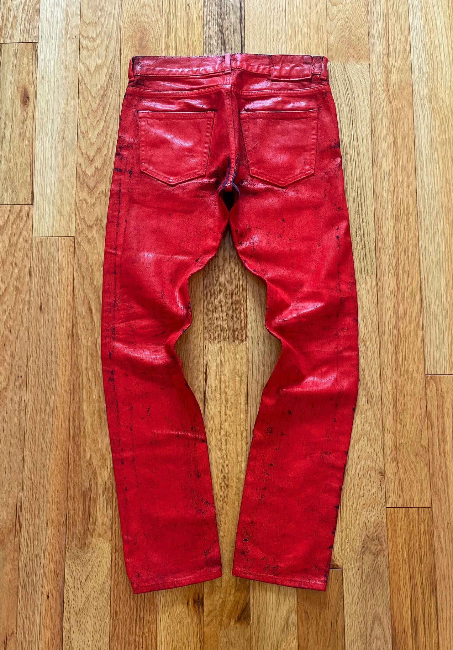 2004 Maison Margiela x H&M Painted Fade Red Denim.