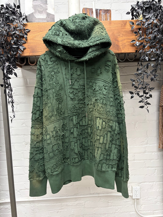 SS2022 Givenchy by Matthew Williams Boro Distressed Patchwork Hoodie