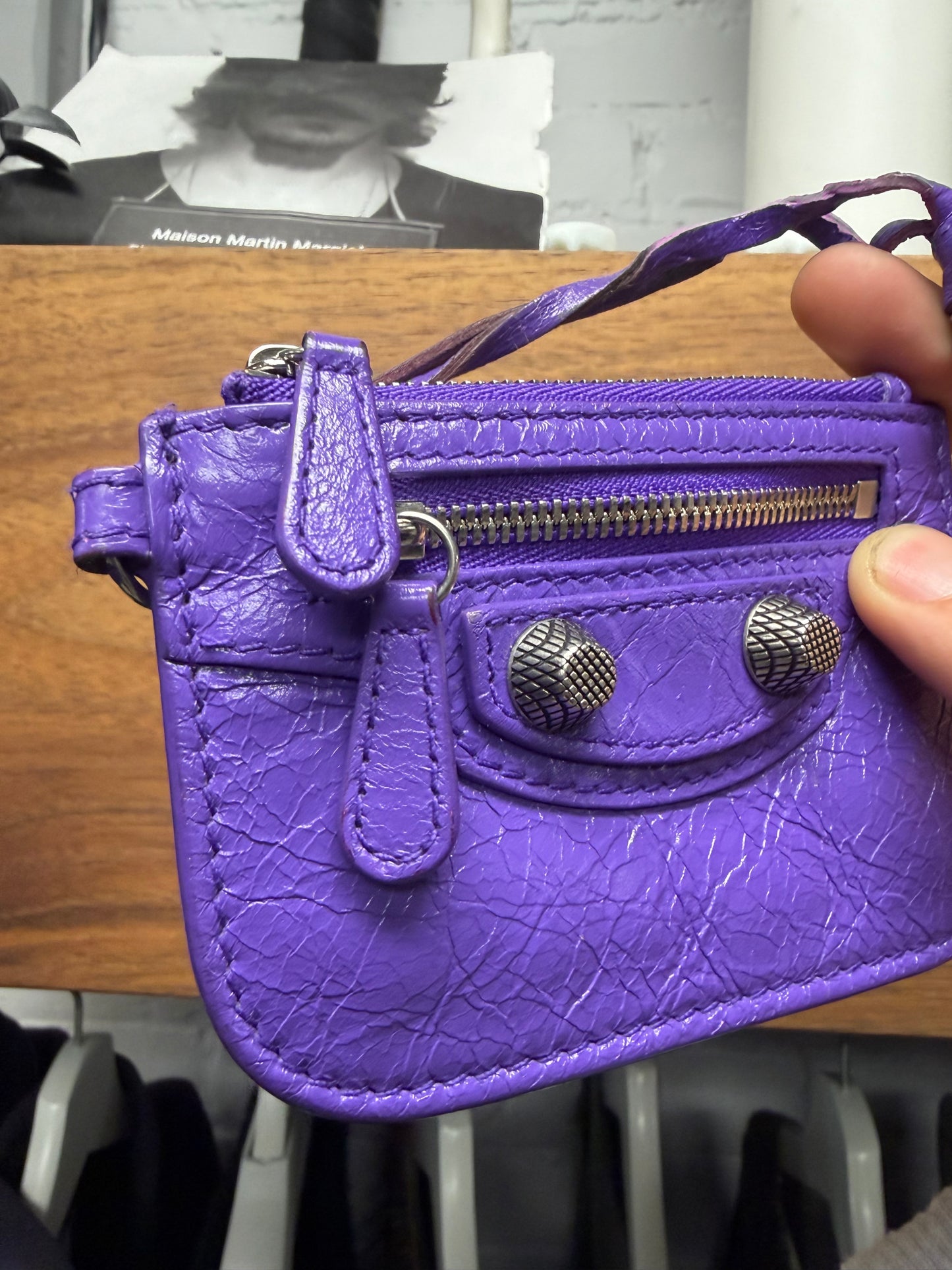Balenciaga ‘Le Cagole’ Purple Cardholder Wallet