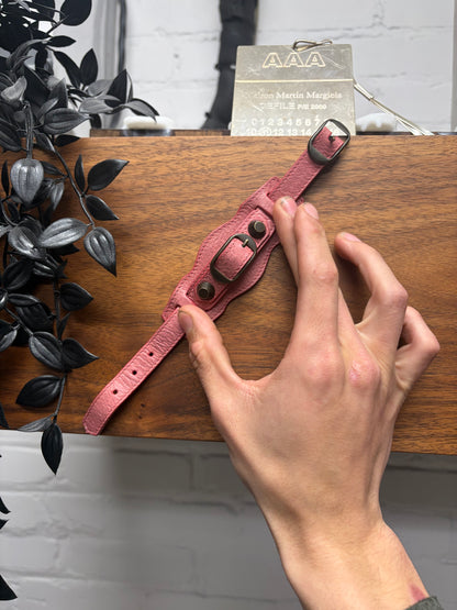 Balenciaga ‘Arena’ Pink Leather Bracelet