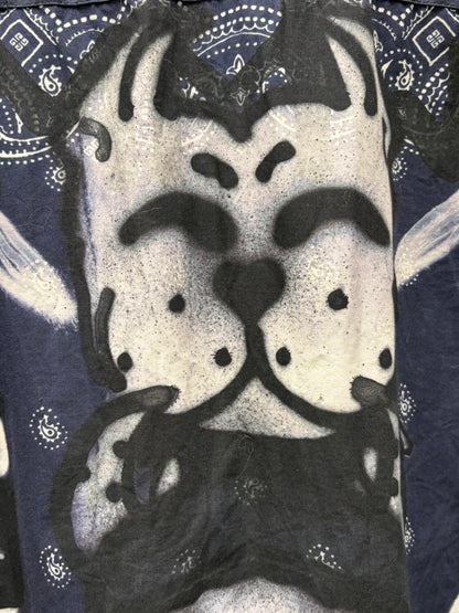 SS2022 Resort Givenchy x Chito Airbrushed Black/Blue Paisley Button Snap Shirt