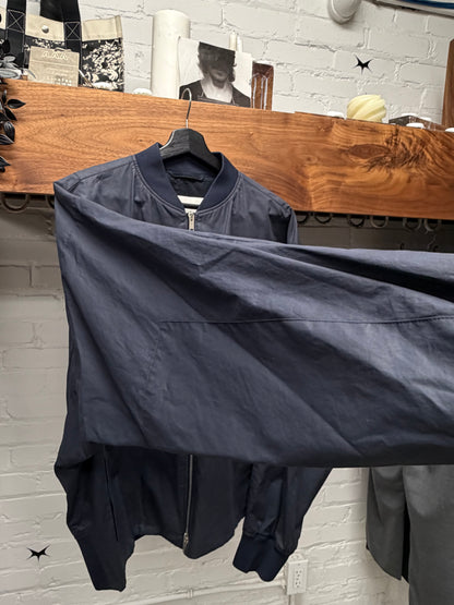 Jil Sander Military Inspired Navy Blue ‘Shell’ Light Bomber Jacket