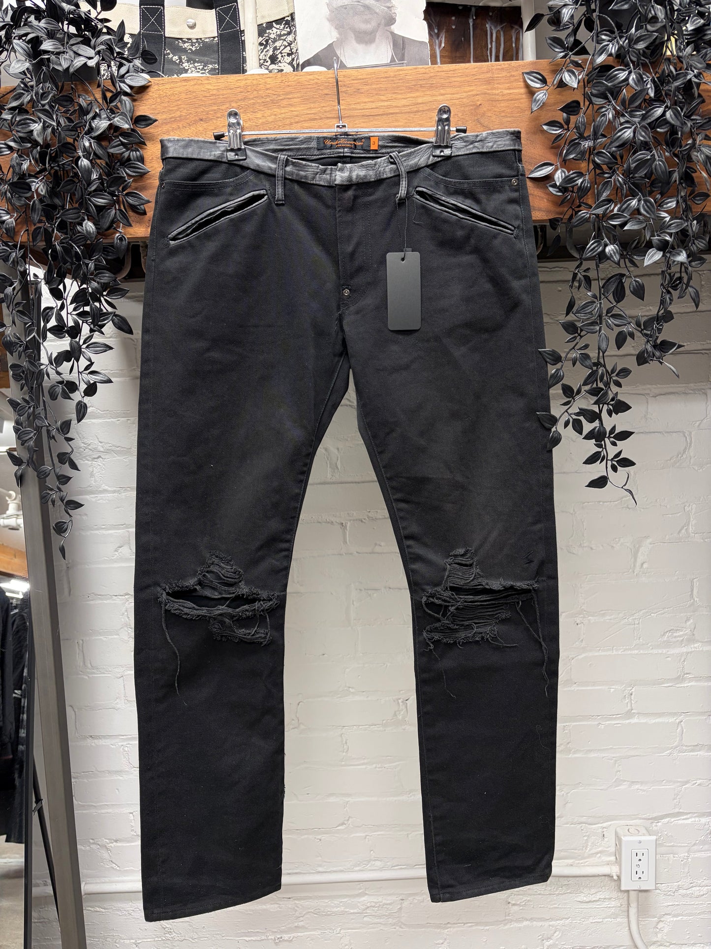 AW2005 Undercover ‘Arts & Crafts’ Leather ‘Cummerbund’ Denim