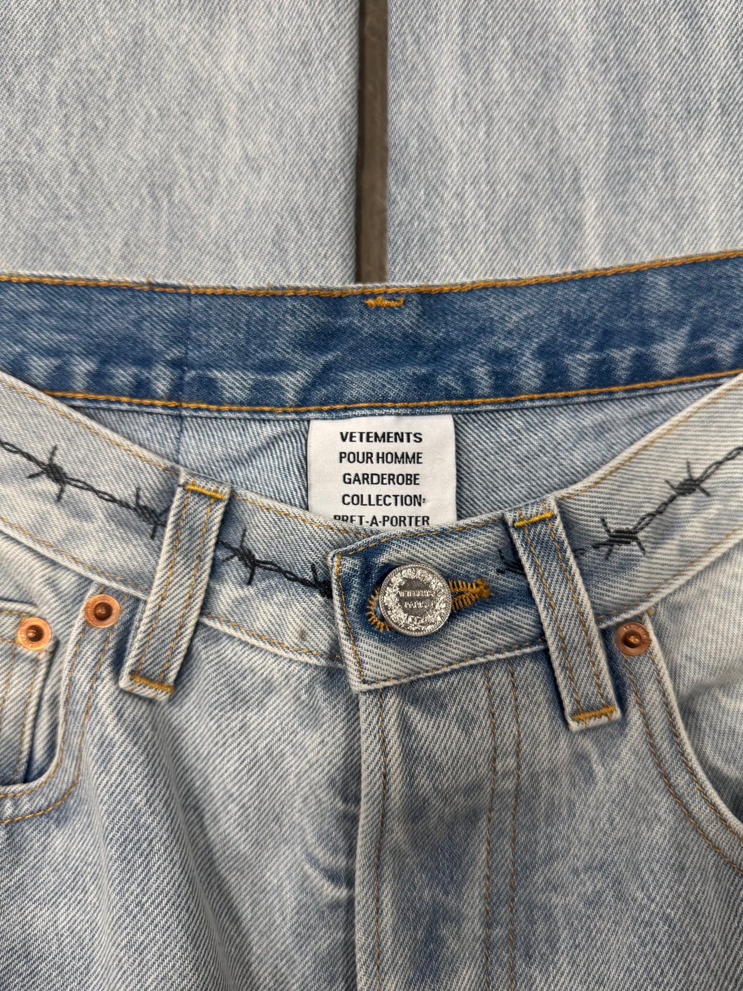 Vetements ‘Tattoo’ Light Wash Blue Denim