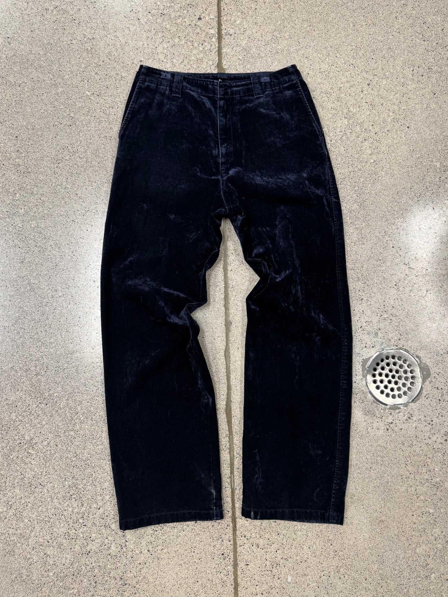 Acne Studios Dark BlueVelvet Leather Pocket Pants