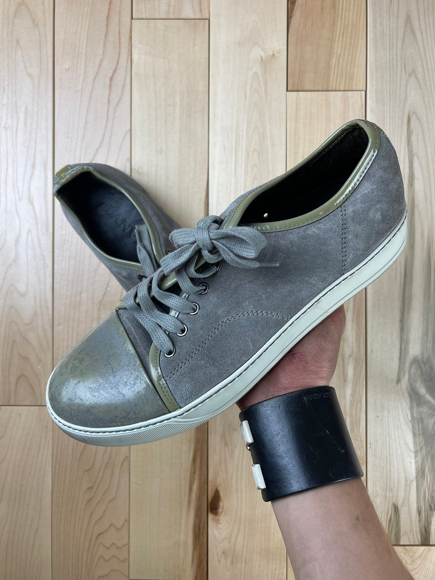 Lanvin Sage Green Low Top Skate Sneakers