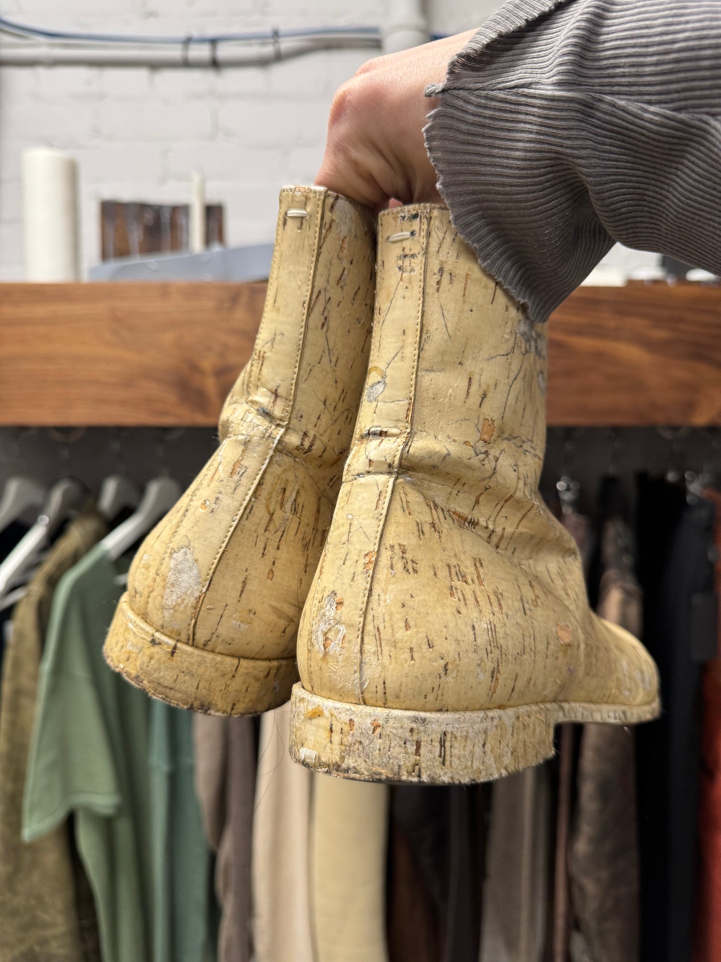 SS2013 Maison Margiela ‘Vinyl Cork’ Side-Zip Boots