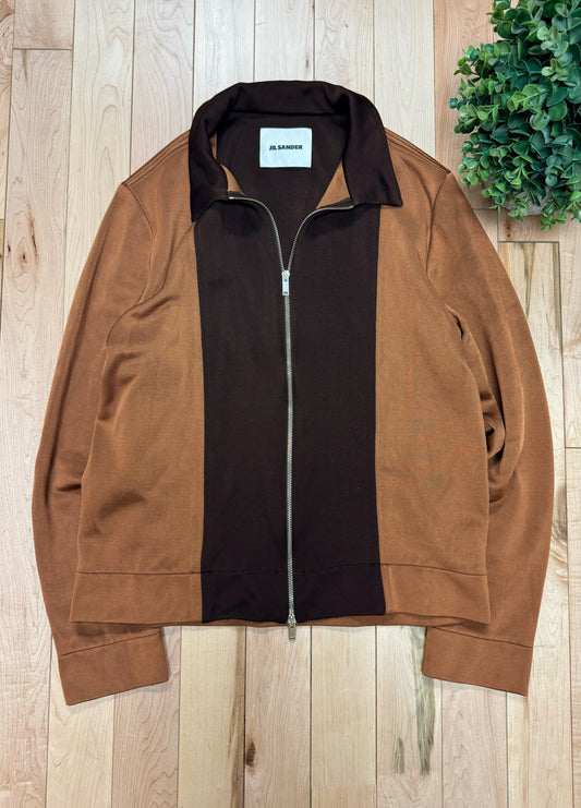 AW2023 Jil Sander Brown Two Tone Track Jacket