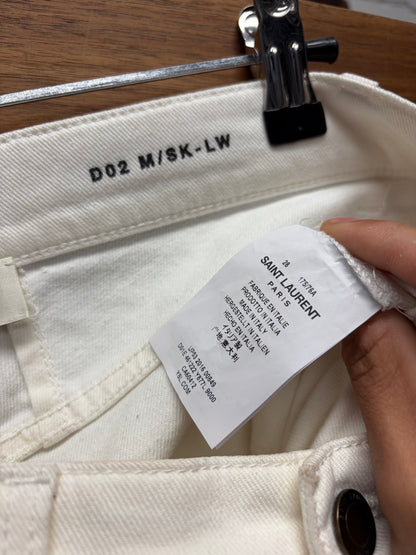 2016 Saint Laurent by Hedi Slimane ‘D02’ White Skinny Jeans