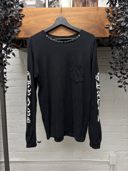 Chrome Hearts ‘Scroll Logo’ Black/White Long Sleeve Shirt