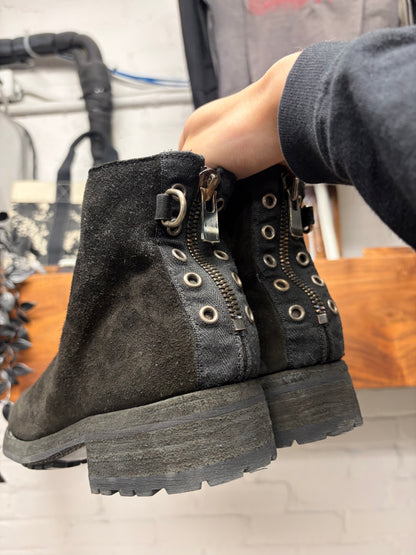SS2025 Guidi x Undercover ‘UC1E4F401’ Eyelet Back-Zip Suede Ankle Boots