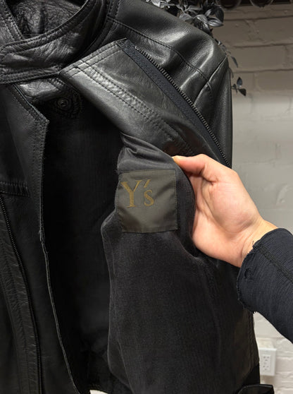 Yohji Yamamoto ‘Y’s’ Horse Leather Raw Cuff Moto-Jacket