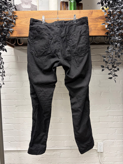 Dries Van Noten ‘Twisted Seam’ Side-Zip Cotton/Linen Blend Pants
