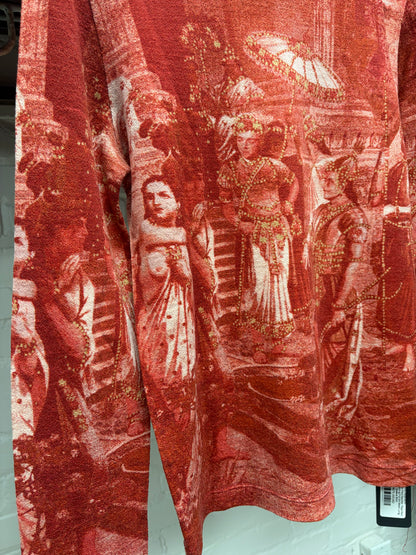 Vintage Jean Paul Gaultier ‘Raja Ravi Varma’ Painting Full Art Mesh Long Sleeve Shirt