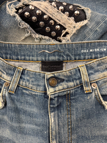 SS2016 Saint Laurent Studded Leather ‘D02’ Skinny Jeans