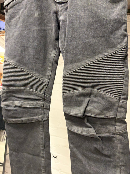 Balmain Waxed Black Skinny Cut Biker Denim