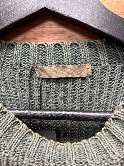 Vintage 90s Yohji Yamamoto ‘Y’s For Men’ Ribbed Green Wool Knit Sweater