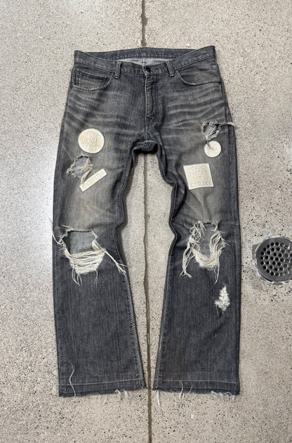 AW2004 Number (N)ine ‘Give Peace a Chance’ Patchwork Denim