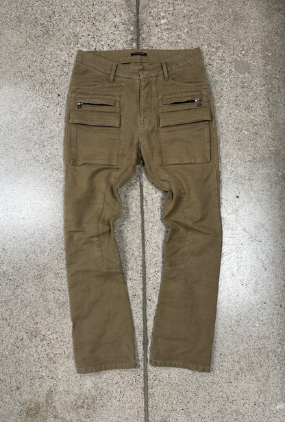 Balmain Brown Zip Cargo Pocket Denim