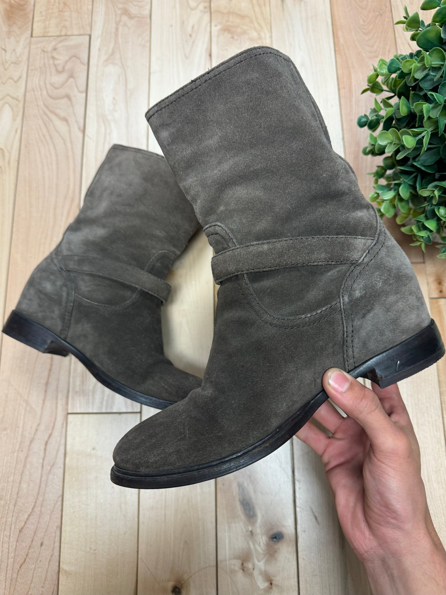 Prada Brown Suede Ankle Boots