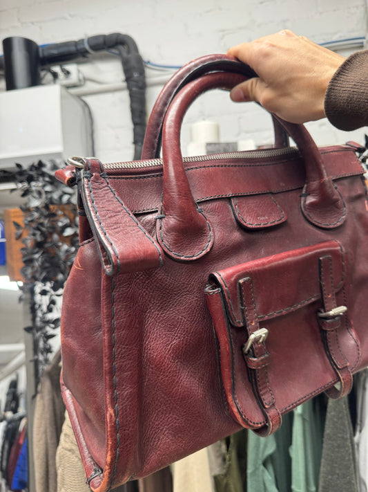 Chloe ‘Edith’ Oxblood Red Leather Top Handle Bag