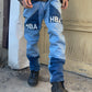 Spring Summer 2014 ‘HBA’ Logo Panelled Blue Patchwork Denim