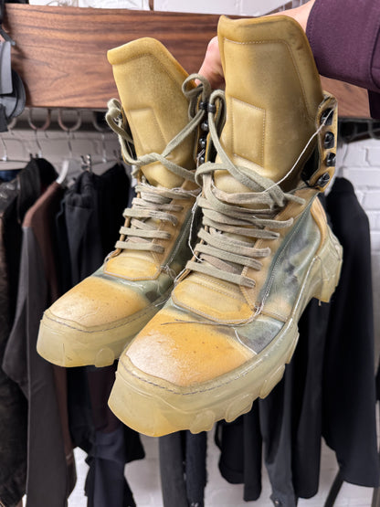 SS2019 Rick Owens ‘Babel’ Tractor Sole Translucent Hiking Boots