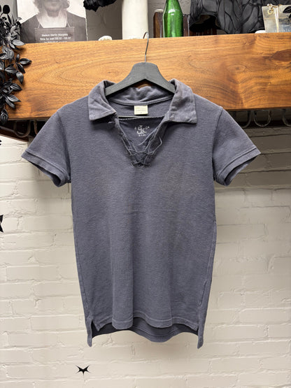 Kapital ‘Sailor’ Lace Collar Blue Sun Faded Polo