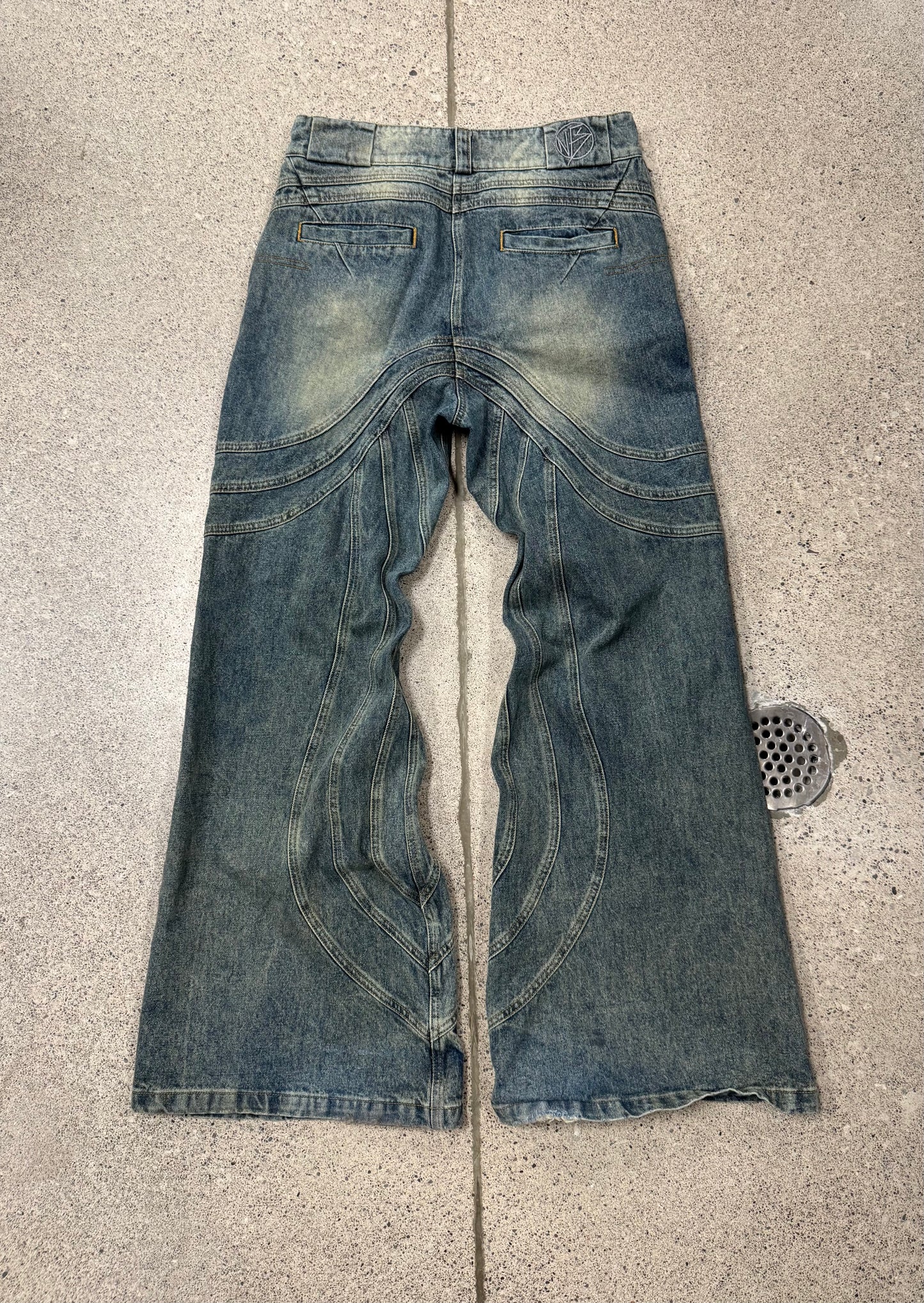 No Faith Studios ‘Wave’ Wide Leg Denim