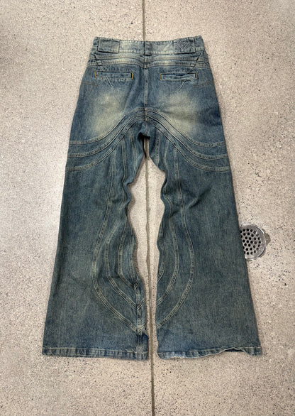 No Faith Studios ‘Wave’ Wide Leg Denim