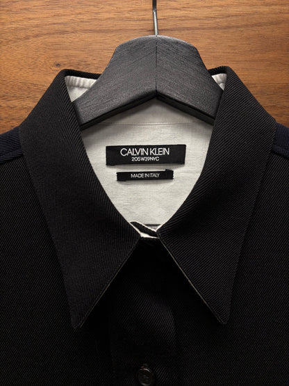 CK205W39Nyc Calvin Klein By Raf Simons Western Black/Navy Two Tone Button Up Shirt