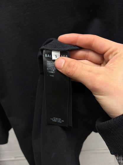 2021 Balenciaga ‘Bébé’ Black Rhinestone Oversized T-Shirt