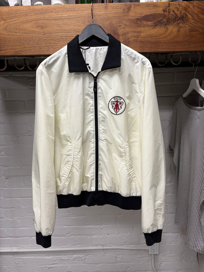 2000s Gucci White ‘Crest Logo’ Bomber Jacket