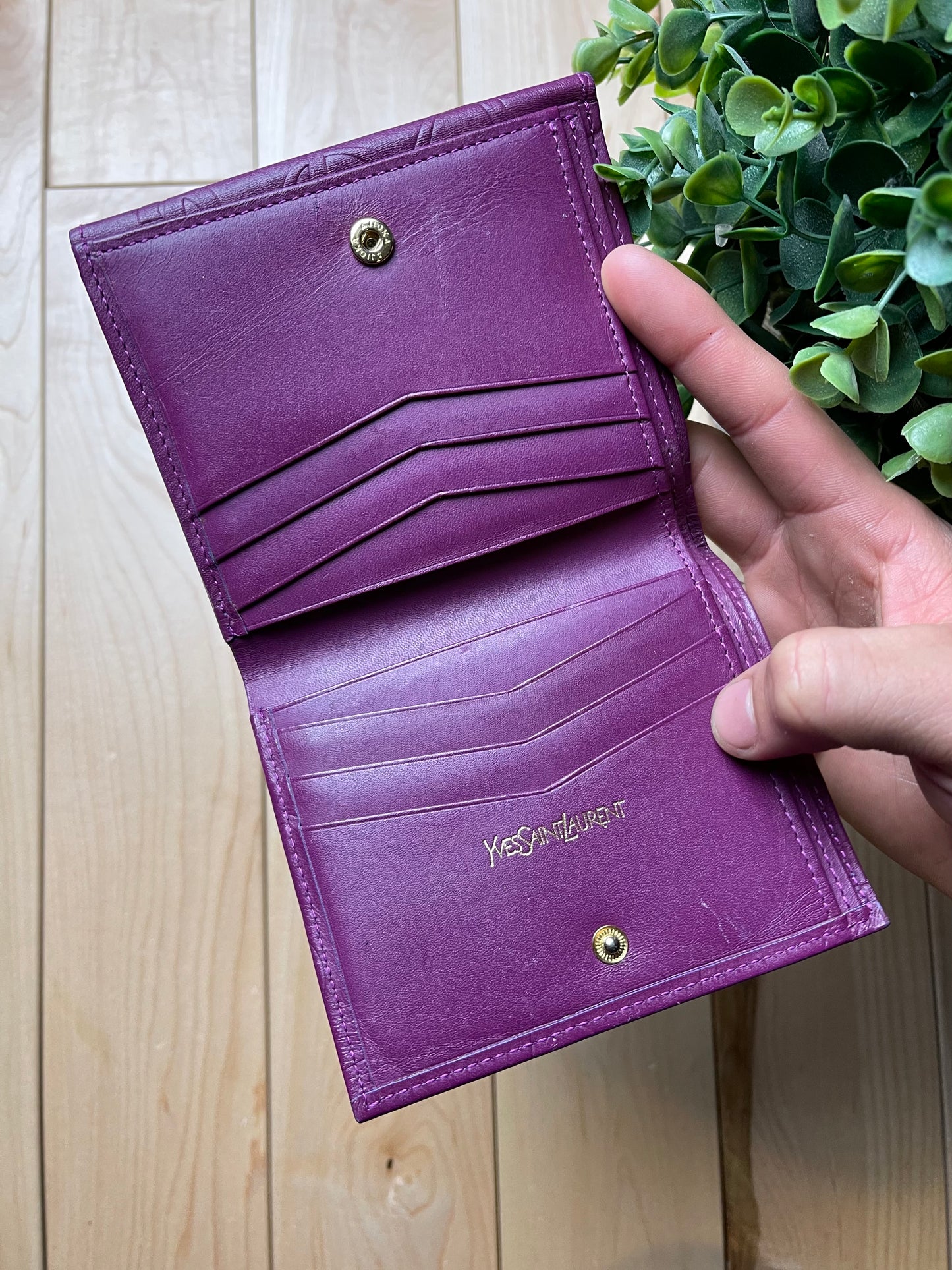 Yves Saint Laurent Purple Monogram Wallet