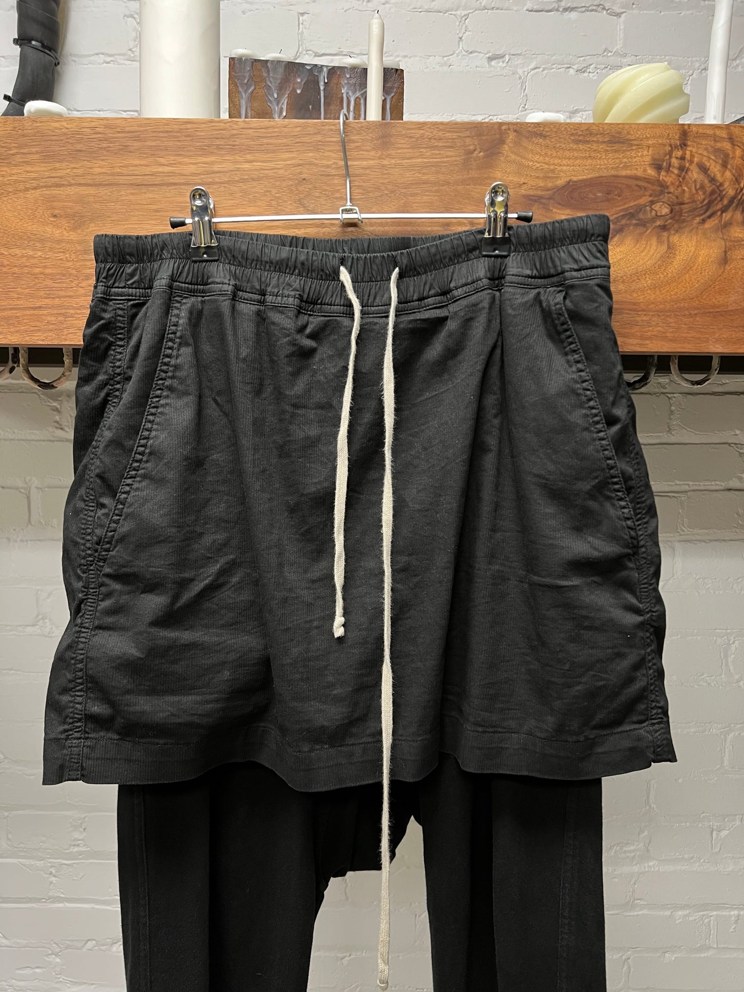 SS2016 Rick Owens Skirted Black ‘Berlin’ Drawstring Sweatpants