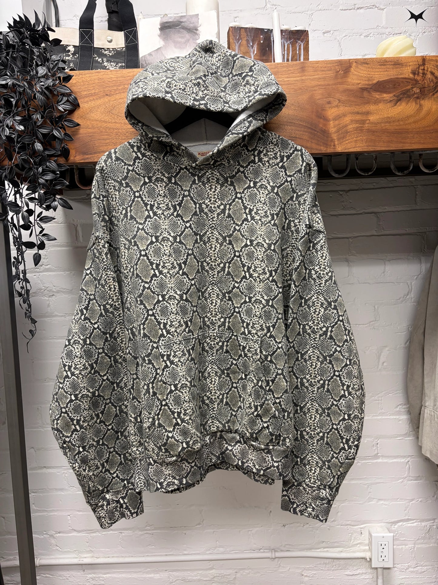 Kapital Snakeskin Print Pullover Hoodie