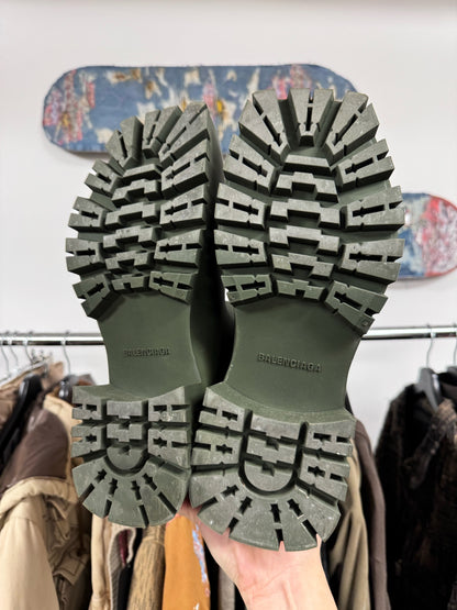 Balenciaga Green ‘Trooper’ Combat Boots